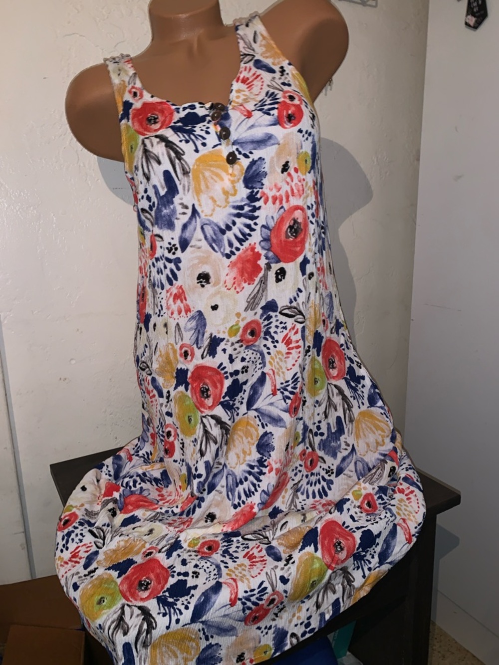 Water Lily Floral Dress Small